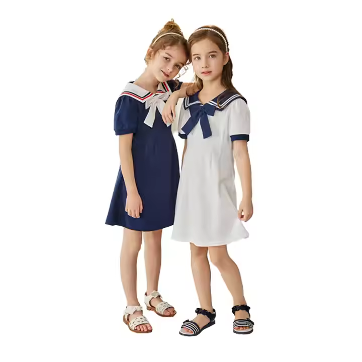 Wholesale Clothing Vendor Custom Brand Girls Dresses Girls Clothing School Uniform for Girls Primary School Student Uniform Kids