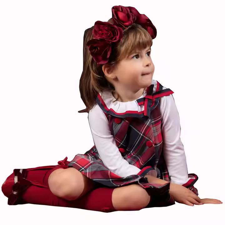 Customized Western Style Private Label Girl Plaid Dress Girl Baby Dress Kids School Uniforms