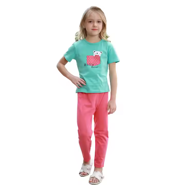 Guangzhou High Quality Summer Cotton Baby Girl Pajamas Kids Pajamas Sets Kids Pajamas Manufacture
