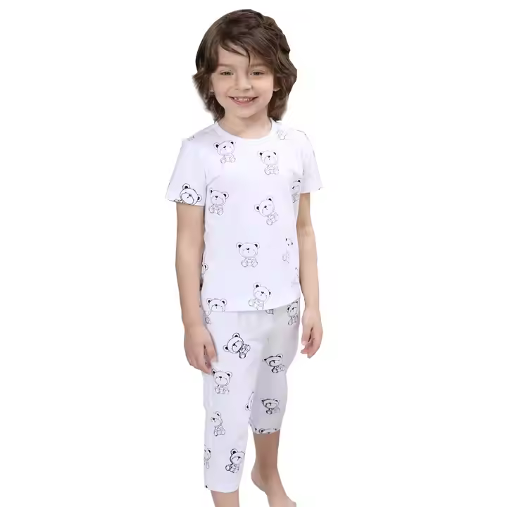 Best Selling Comfortable Short Sleeve Long Pants Set Kids Pajamas Boys Cartoon Pajamas