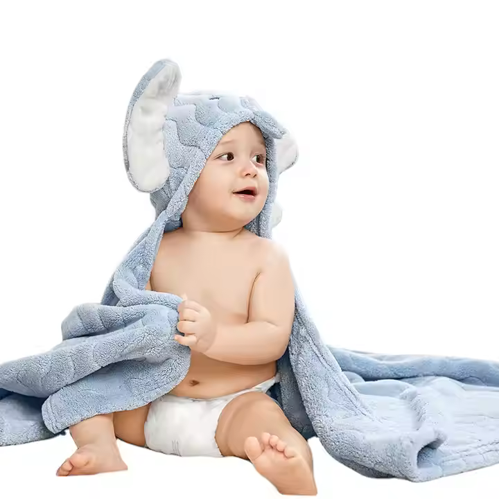 Factory Made Comfortable Soft New Born Knitted Cotton Bamboo Hooded Baby Towel
