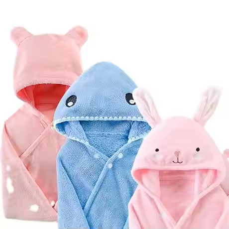 Factory Made Comfortable Soft New Born Knitted Cotton Bamboo Hooded Baby Towel B