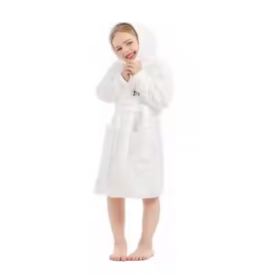 Girls Casual Plaid Style Robe Quality Fabric Machine Wash Soft Post-Bath Customizable for 6-14Y Kids Style