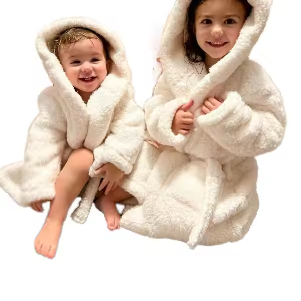 Robe for Sister Sets Series Customized Hoodie Robe for Baby Kids Quality Polyester Custom