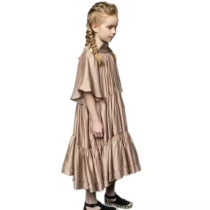 Silk Girl's Dress Baby Girl's Ruffles Party Dress