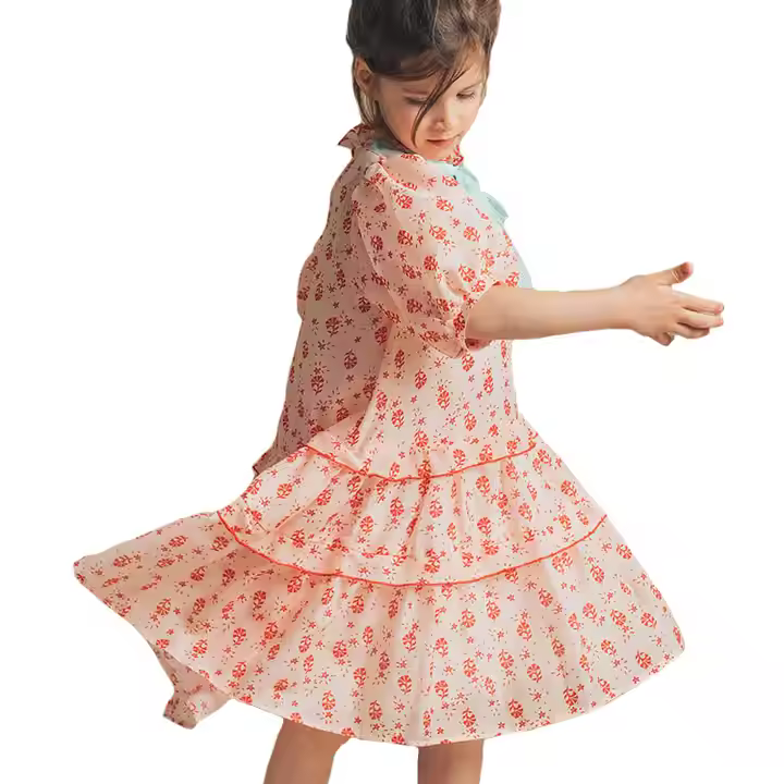Lovely Green Belt Flower Dot Silk Party Dress