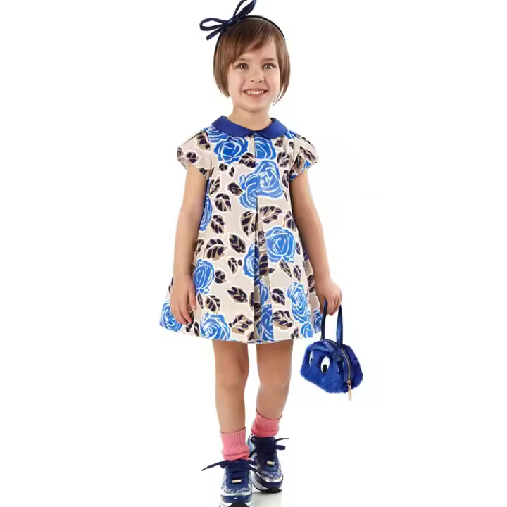 Fashionable Velvet Baby Girl Dress Black New Design Princess Birthday Dress for Girl