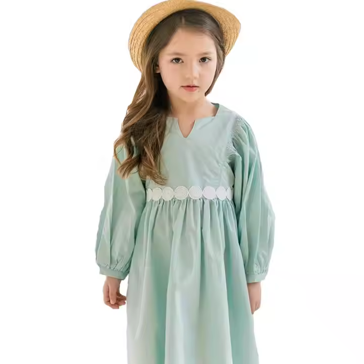 Sleeveless V-Neck Chiffon Dress for Girls Formal Boutique 11-13 Year Old Clothing Summer Solid Pattern Decor
