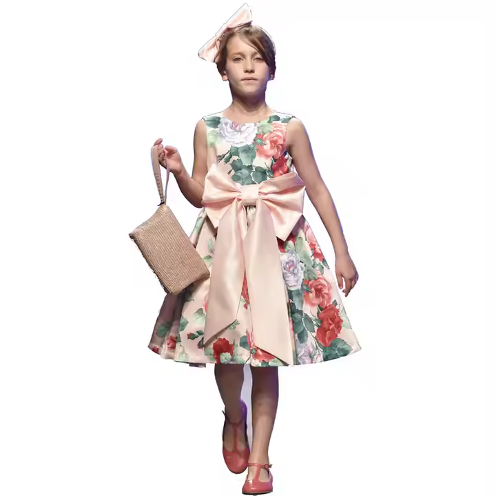 girls flower white dress