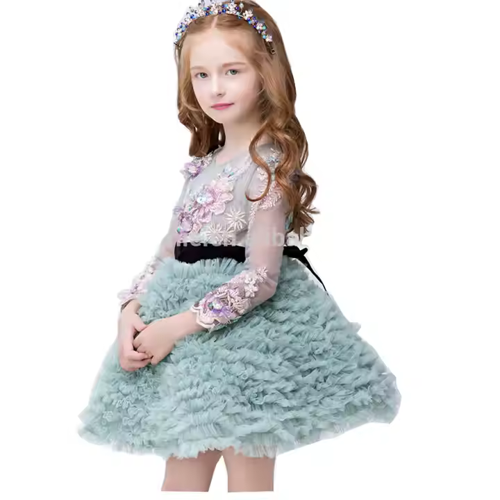 2024 Custom European Style Fancy Kid Summer Baby Tutu Dress Formal Musical Design Party Dress for Kids Girls