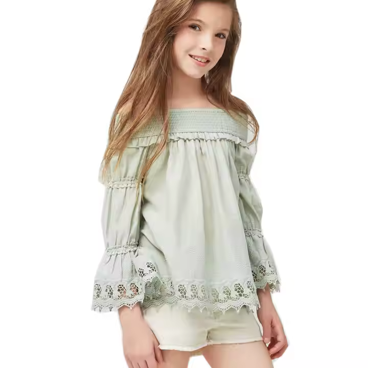 Kid Girl Baby Girl Blouse Long Sleeve Princess Ruffle Fashion Shirt