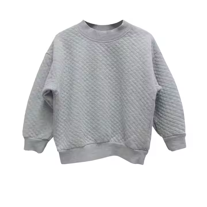 Guangzhou Custom logo Toddler Kids Boys Hoodies&sweatshirt With Patch on Elbow Crew Neck Quilted Children's Sweatshirts