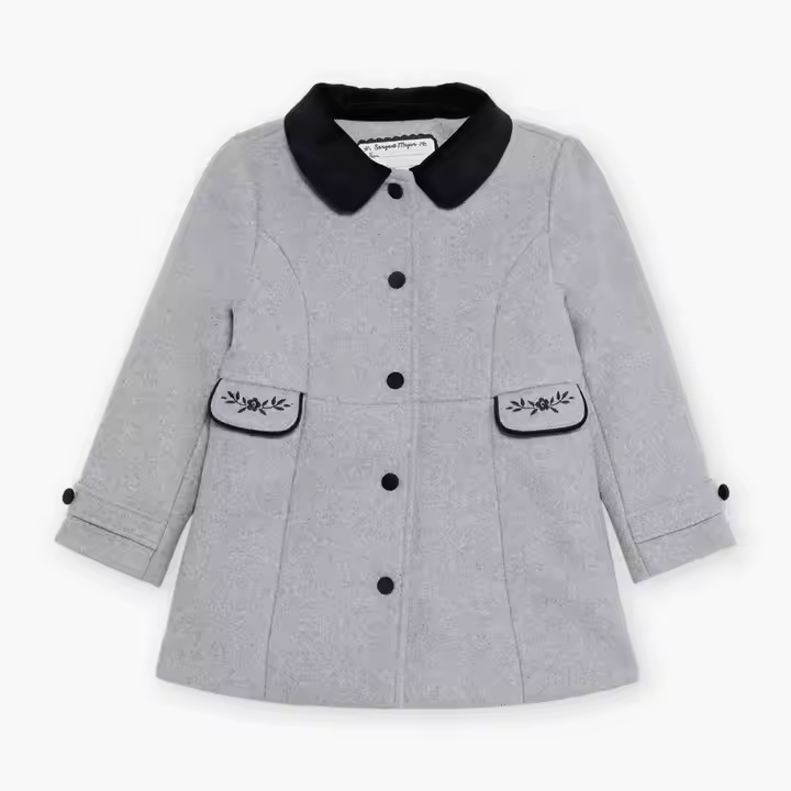 Waterproof Windproof Plus Size Girls Coats for 11-Year-Olds Winter Woolen Garments Hooded Collar Zipper Closure Solid Pattern
