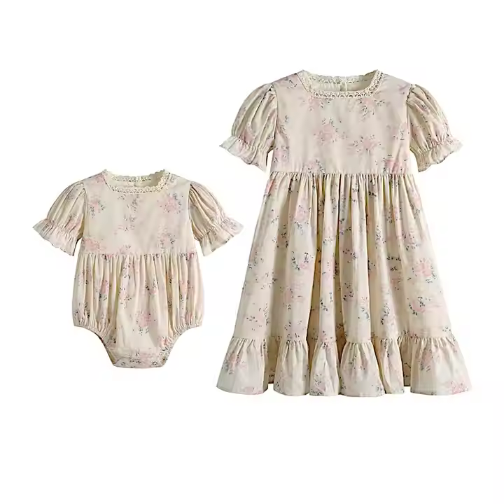 girls flower white dress