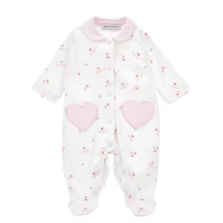 Custom Baby 100% Organic Cotton Clothes Adorable Design Toddler Infant Baby Footed Rompers Girl