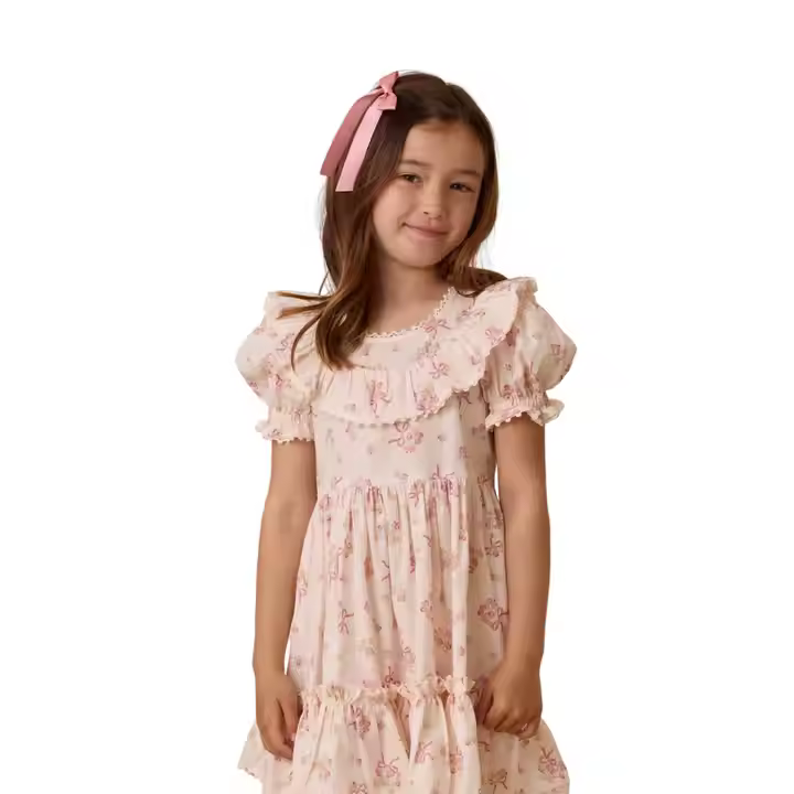 girls flower white dress