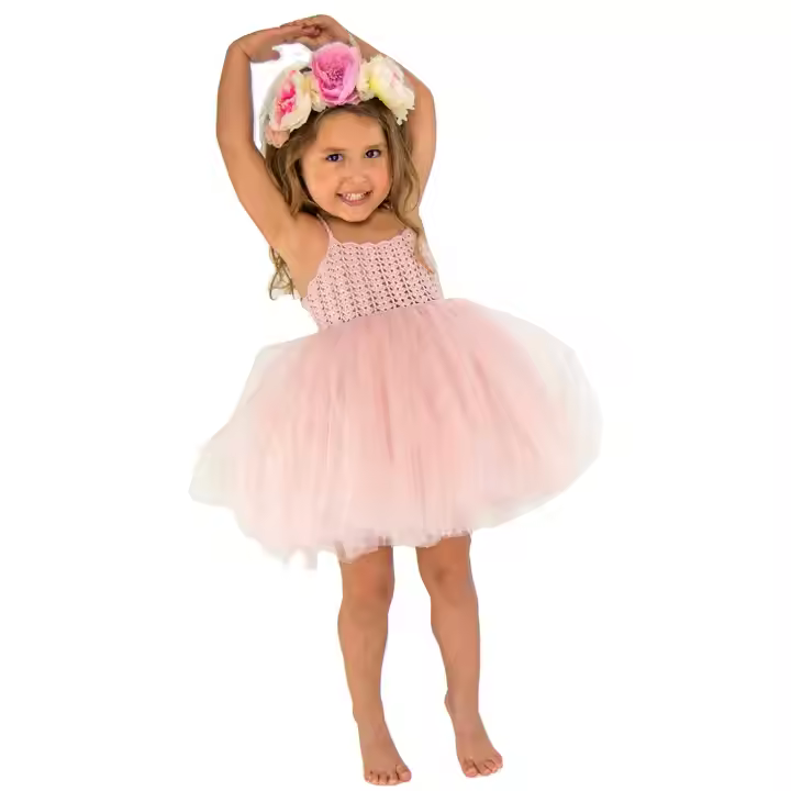 girls flower white dress