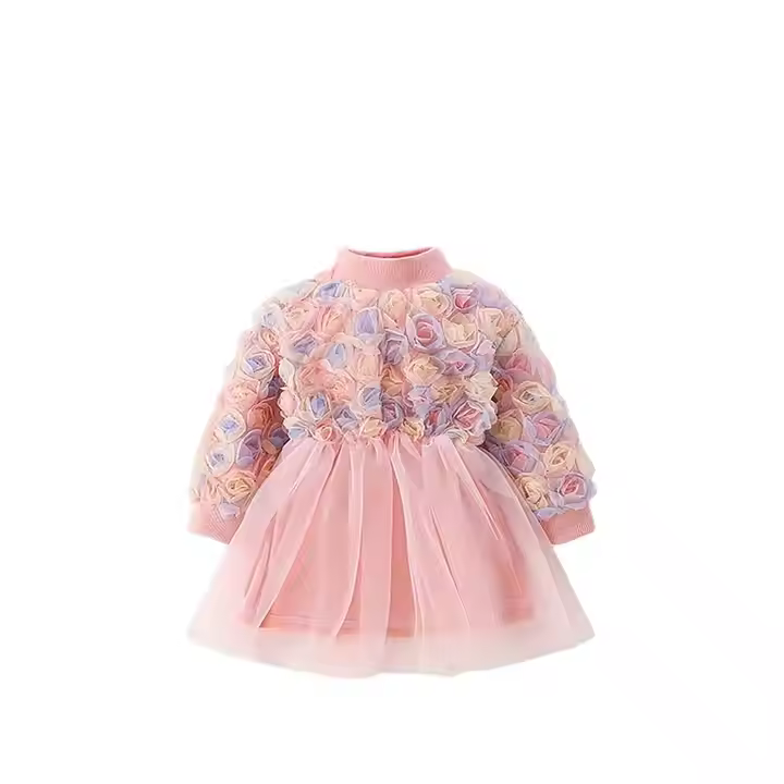 girls flower white dress