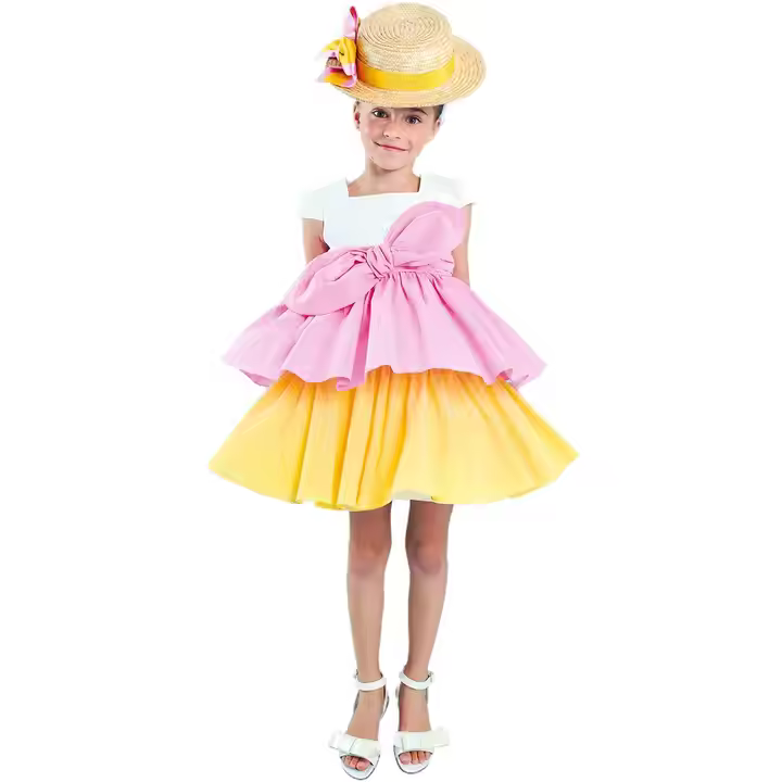 girls flower white dress