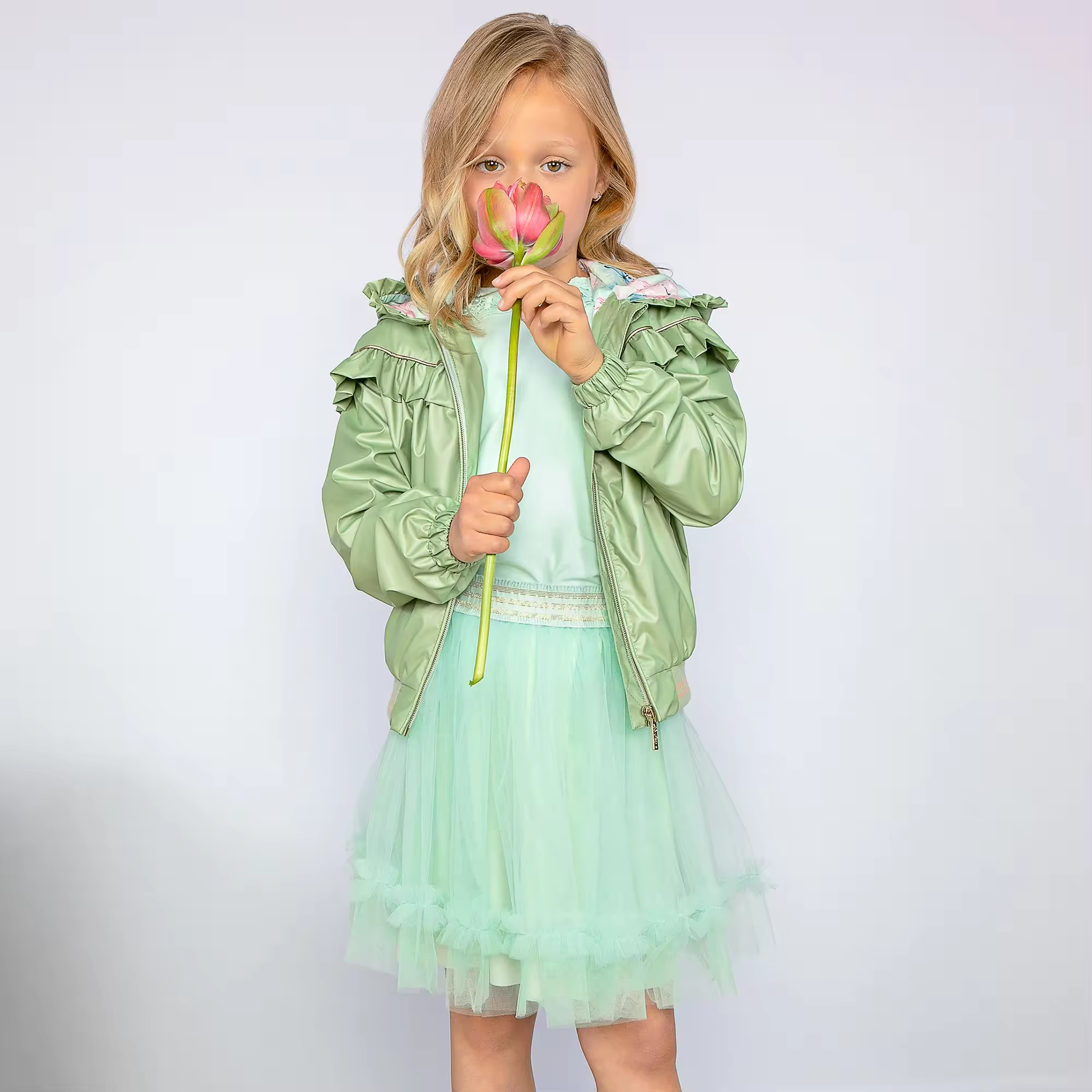 girls flower white dress