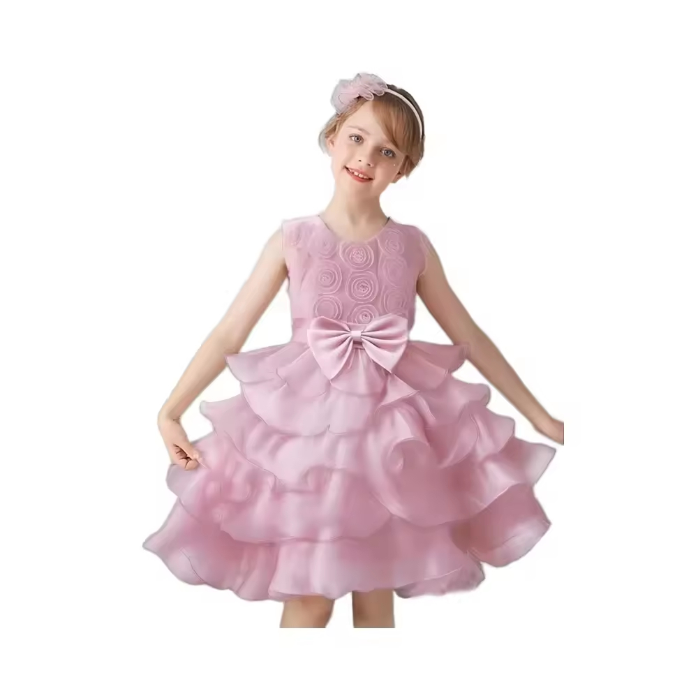 girls flower white dress