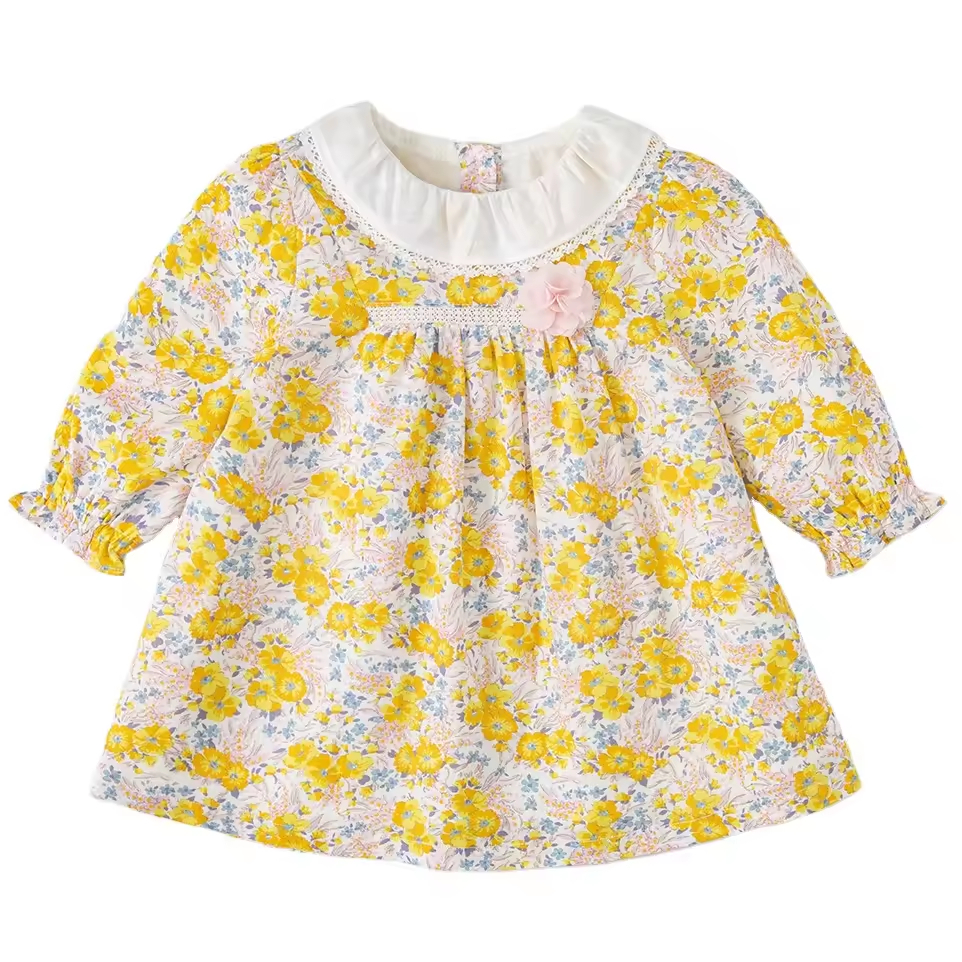 girls flower white dress
