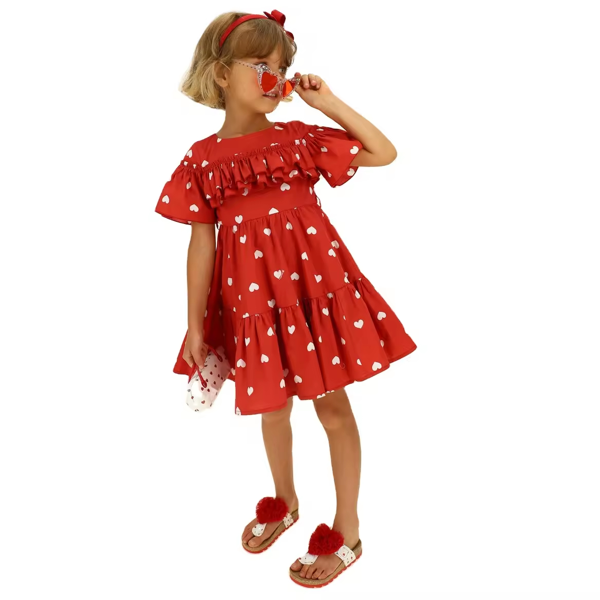 girls flower white dress
