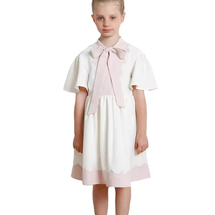 girls flower white dress
