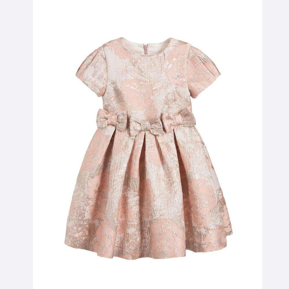 Latest Princess Style Kids Costumes Mini Length Dresses Short Sleeves O-Neck Collar Print/Bow Decoration Autumn Parties Any